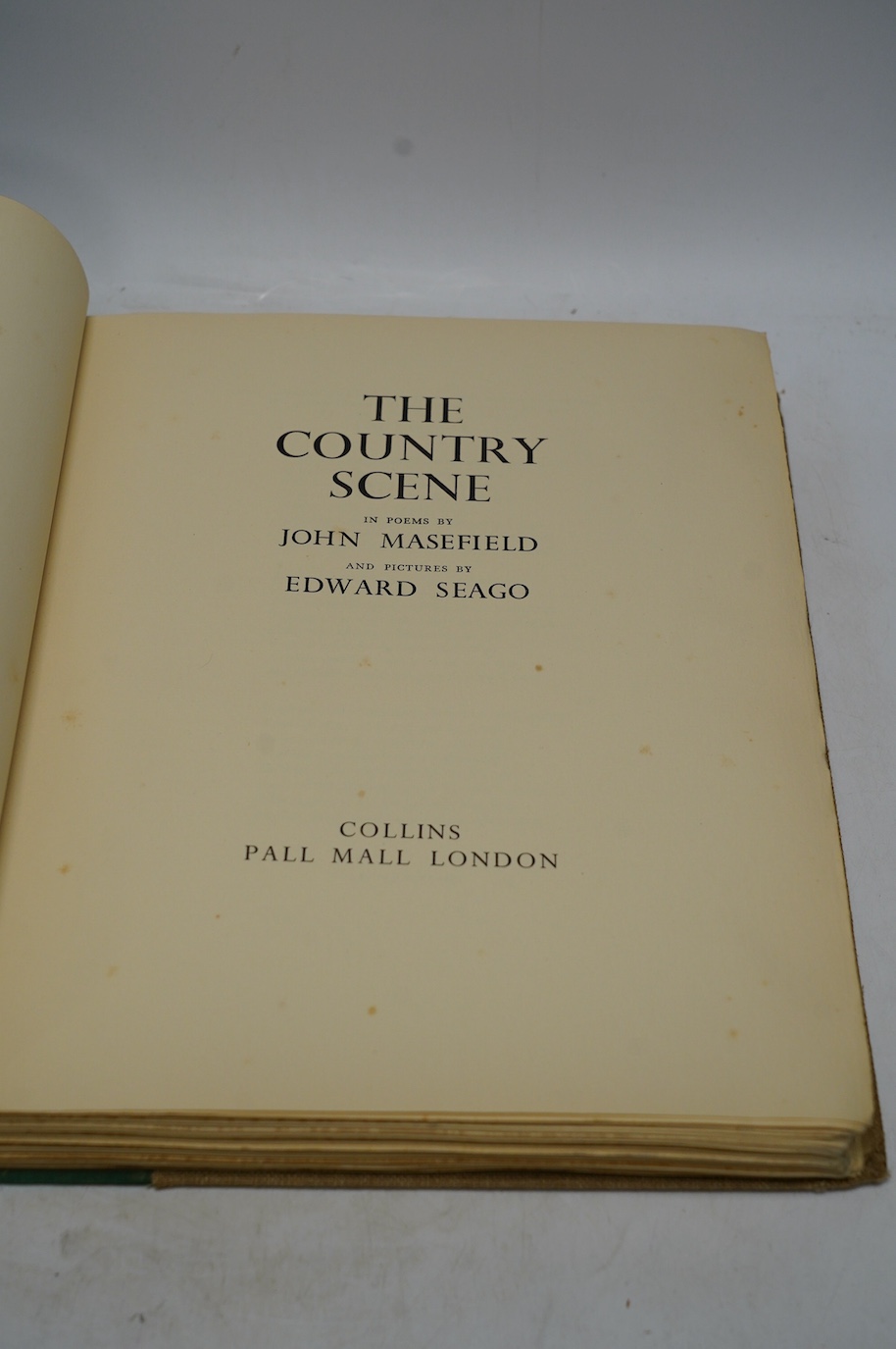 Masefield, John - The Country Scene, 1st edition, illustrated with 42 coloured plates by Edward Seago, 4to, half cloth, Collins, London, 1937 and Tribute to Ballet, illustrated by Edward Seago, Collins, London, 1938 (2).